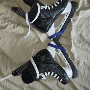 Black and White Youth Ice Hockey Skates